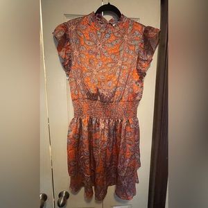 Thml satin printed xl mini dress never worn